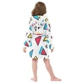 thumbnail image 7 of FORMRS Niños Bathrobe Unisex Hooded Robe Soft Plush Pajamas Sleepwear, Size 10-12T, Red Triangles, 7 of 7