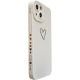 thumbnail image 6 of for iPhone 13 Pro Max Case(2021 6.7"),Side&Back Cute Plated Love Heart with Anti-Fall Lens Cameras Cover Protection Soft TPU Shockproof Anti-Fingerprint Phone Cases for Women Girls Men,White, 6 of 14