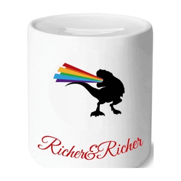 Rainbow Fountain Dinosaur Back Rich and Rich Bank Saving Box Coin
