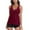 Wine, variant on Womens Swimsuit Solid Color Two-Piece Split Bathing Suit Swimwear Tank Top with Swim Shorts Beachwear Set Swimwear Women Shorts Bikini Large Top Medium Bottom Womens Swimsuit with Shorts 3 Piece