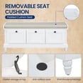 thumbnail image 3 of Aukfa Upholstered Storage Bench with 3 Drawers, Flip-Open Storage Box for Entryway, Hallway, Mudroom, White, 3 of 8