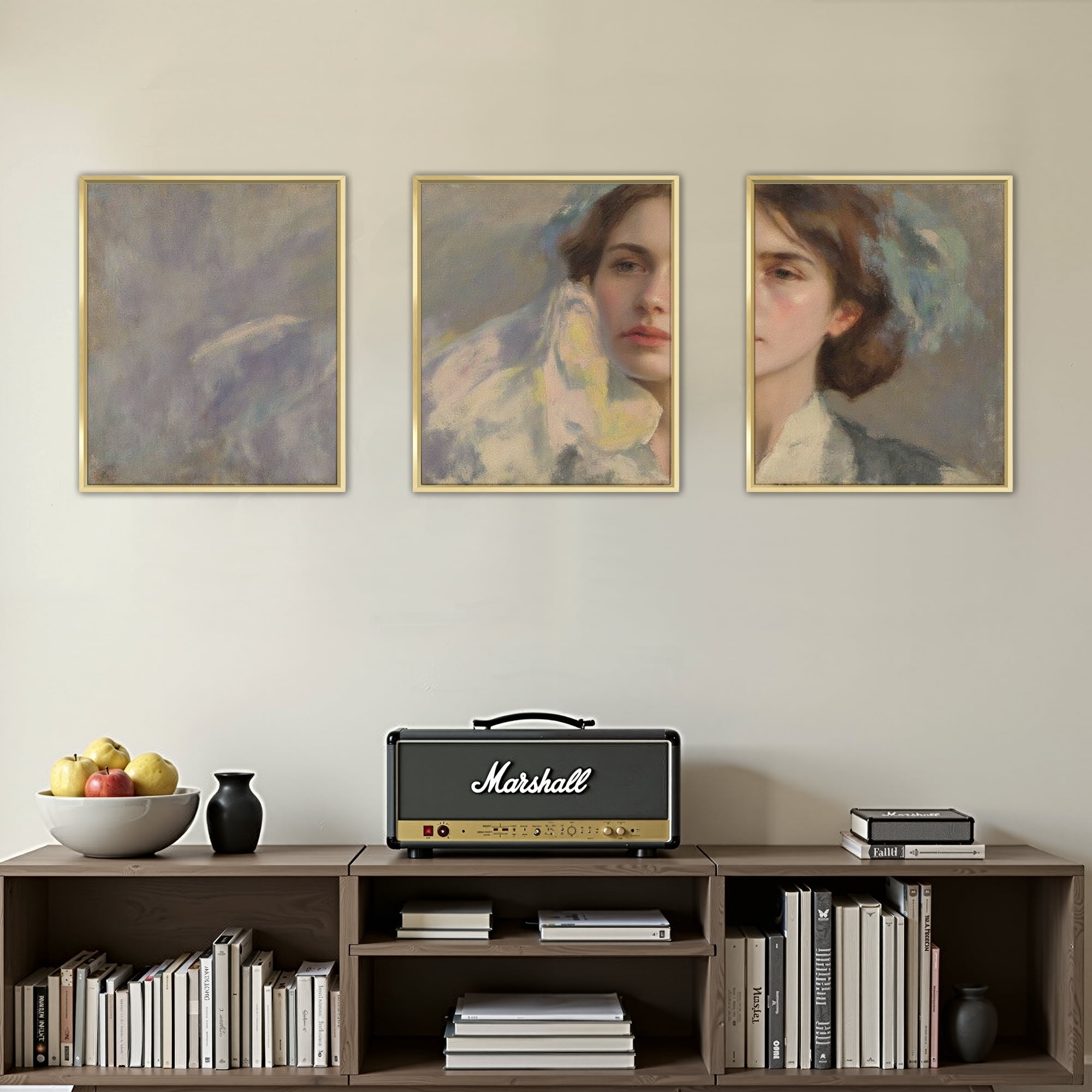 MAYEERTY Modern Abstract Wall Art Painting, Living Room Decor, Glod Aluminum Alloy Frame, 15.7"x11.8"