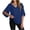 Z48 Blue, variant on Women Blouses Dressy Casual V Neck 3/4 Split Sleeve Flutter Chiffon Tops Loose Fit Casual Work Shirts Fashion Summer Elegant Tunics Blue,L