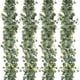 thumbnail image 1 of Nvzi Guirnalda de eucalipto con flores blancas (4 unidades, 1,8 m), hojas de eucalipto dólar de plata, guirnalda de gypsophila, enredaderas artificiales, 1 of 5