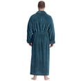 thumbnail image 2 of Arusa Int. Men's Shawl Collar Premium Fleece with Full Ankle Length Bathrobe Ocean Blue L-XL Ankle Length, 2 of 5