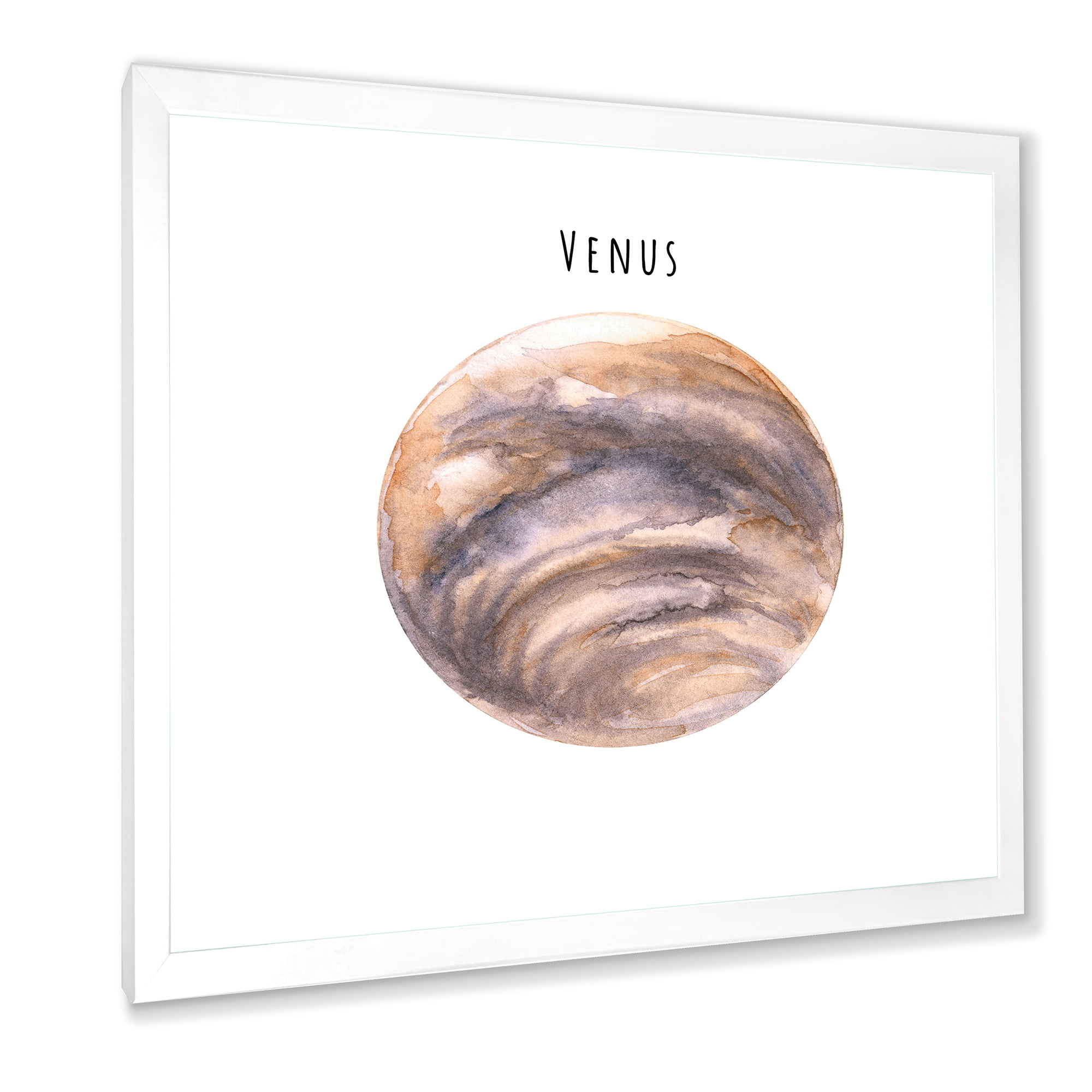 Designart 'Abstract Planet Venus' Bohemian & Eclectic Framed Art Print