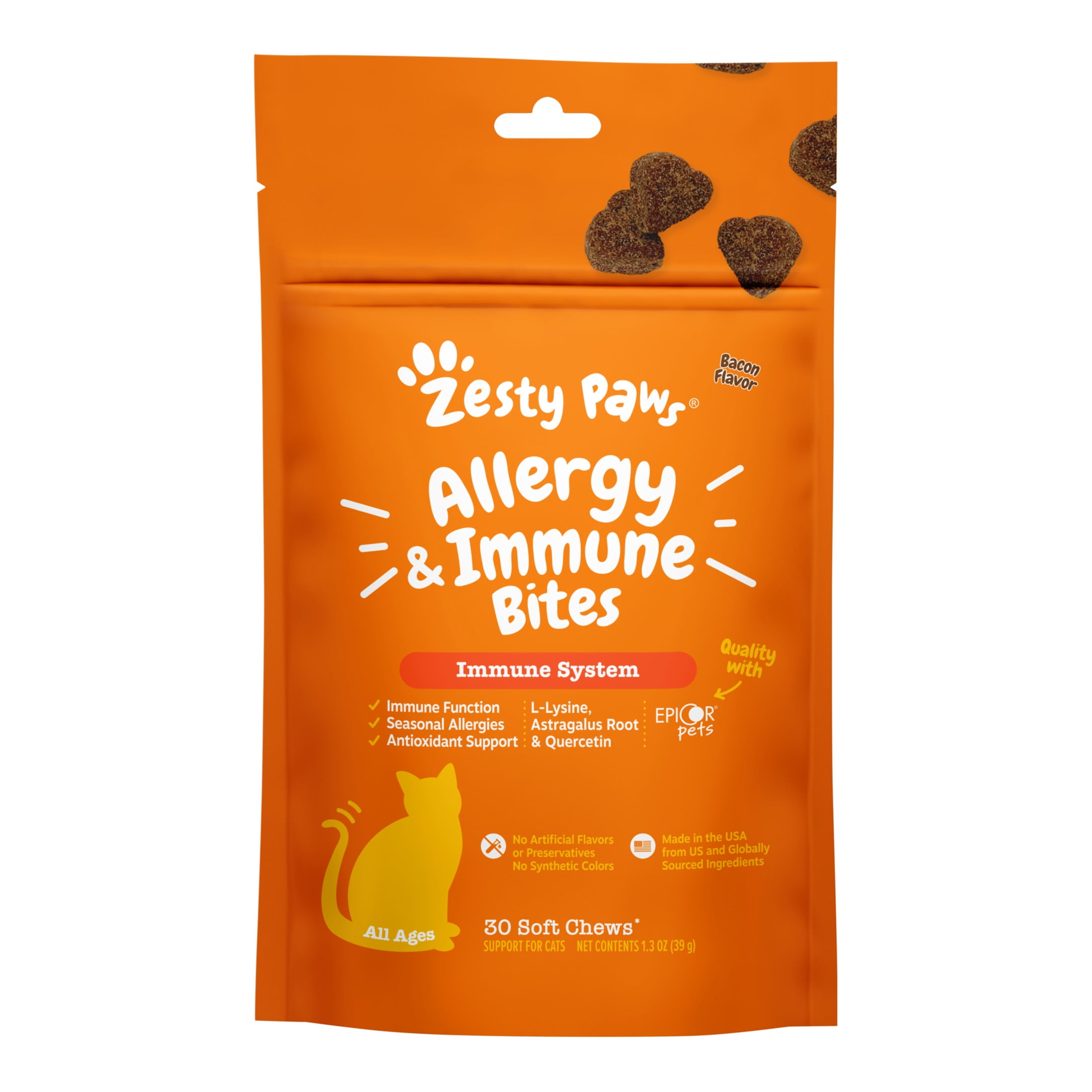 Zesty Paws Calming Bites Bacon 30ct - Cat (Pouch) - Walmart.com