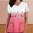 thumbnail image 2 of Vestido Casual Pantalones Cortos para Mujeres Moda Cuello en V Día de San Valentín Impresión de Manga Corta Enfermera de Bolsillo, 2 of 8