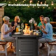 thumbnail image 5 of Philergo 43.2" Propane Fire Pits for Outside 62,000 BTU Gas Fire Pit Table for Outside with Lid , Glass Beads, Cup Holders, Hanging Shelf & Nylon Cover, Rectangle, 5 of 11