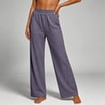 thumbnail image 2 of DHFJKG Wide Leg Sweatpants Women Casual Loose Fit Solid Color Elastic Waist Athletic Joggers Pants, 2 of 4
