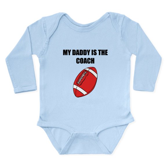 CafePress - My Daddy Is The Coach Football Body Suit - Long Sleeve Cotton Baby Bodysuit