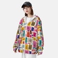 thumbnail image 3 of Vsdgher Cute Doodles Print Adult Hoodie Shirts Rash Guard for Men Women,Long Sleeve Sun Protection Fishing Shirts for Athletic Running Swim-Large, 3 of 7