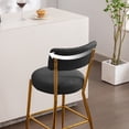 thumbnail image 5 of ZAFLY 24" Counter Height Bar Stools, Teddy Fleece Velvet Dinning Chair with Metal Legs for Kitchen Island - Black, Set of 6, 5 of 7
