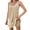 Khaki, variant on Summer V-neck Women Plain Knit Dress Sleeveless Spaghetti Strap Casual Loose Athletic Dress with Shorts Pocket