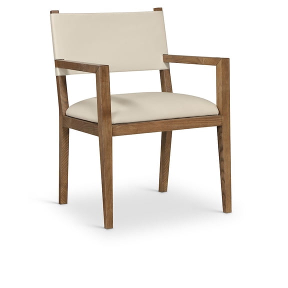 Meridian Furniture Avon Beige Vegan Leather Dining Arm Chair