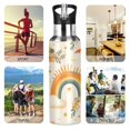thumbnail image 7 of Yayeee 33oz Insulated Water Bottle Double Wall Stainless Steel with Flip Straw Lid, Retro Rainbow, 7 of 7