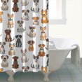 thumbnail image 4 of Mixed Breed Dogs White Pattern Modern Waterproof Shower Curtain Set with 12 Hooks, Washable Decorative Bathroom Shower Curtain, 4 of 6
