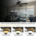 thumbnail image 5 of 52" 5 Baldes Smart Ceiling Fan with Remote and Dimmable Light Black/Gold for Indoor, 5 of 9