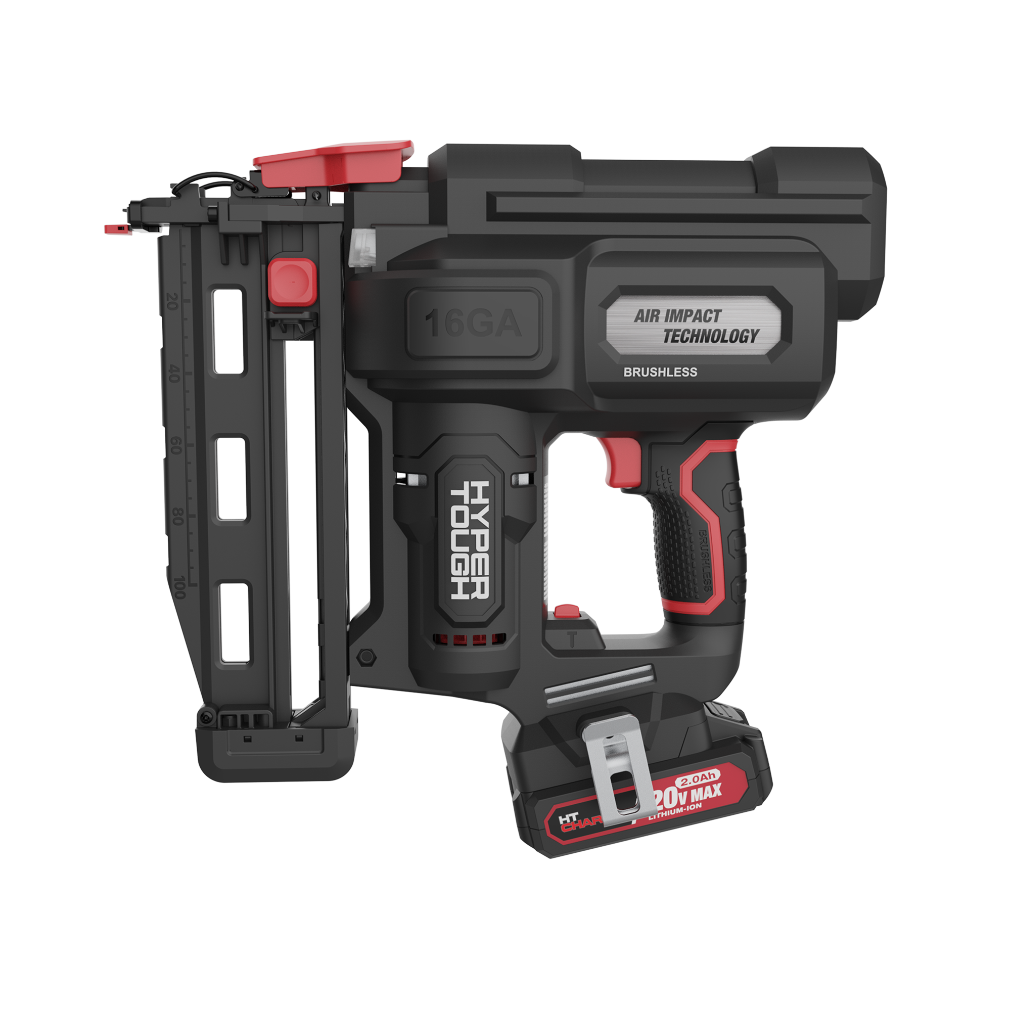 Hyper Tough 20V Cordless Brushless 16-Gauge Finish Nailer Kit photo 2