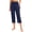 Dark Blue, variant on Stephy Women's New Thin Elastic Loose Large Size Korean Version of Everything Long Trousers Casual Trousers Haren, Black, L
