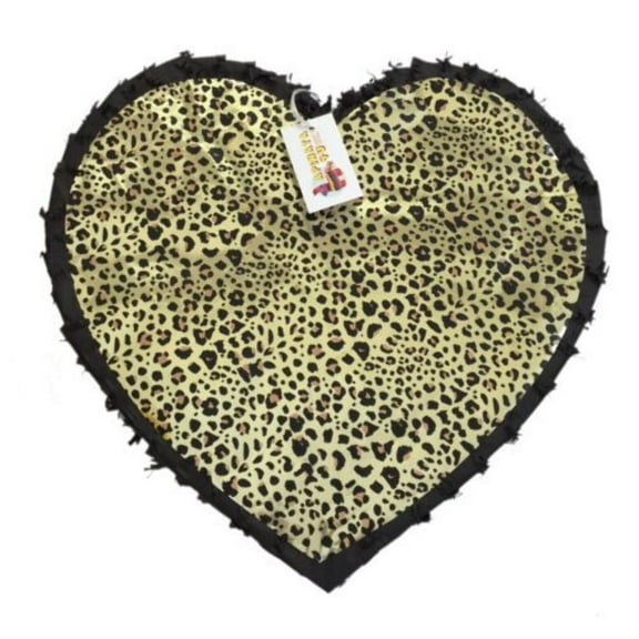 17" Heart Pinata Black & Leopard Print Diva Party Supplies Cheetah Birthday Party Decorations