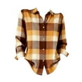 thumbnail image 4 of Aoiroe Women Fall Clothes,Blouses For Women Dressy Casual,Fall Outfits For Women 2025,Womens Fall Tops,Fashion Clothing,Plaid Button Up Women,Fall Fashion Must Haves,Coffee,XL, 4 of 4