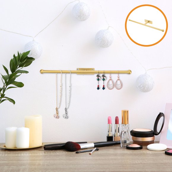 Greenadscape Estante De Pared Dorado Para Collares Con Y Protección Para Joyas