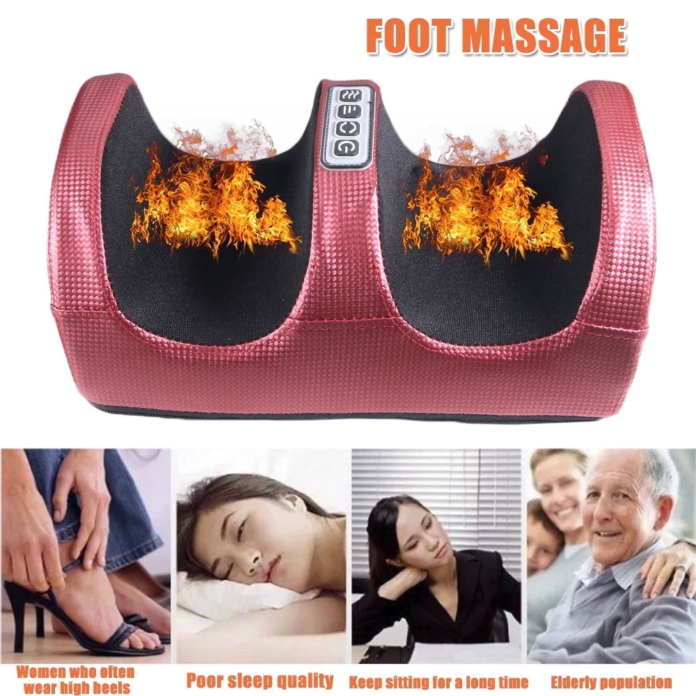 Paddsun Electric Foot and Calf Massager Machine, Portable Shiatsu Leg Kneading Device with Heat, Deep Tissue Relaxation