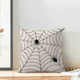 thumbnail image 3 of Halloween Pillow Covers 18x18 Set of 2, Spiders and Web Decorative Throw Pillowcase Halloween Linen Black Spiders Cushion Cover for Sofa Couch Living Room Bed Outdoor Farmhouse Decor, 3 of 6