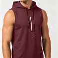thumbnail image 6 of Stamzod Sleeveless Hoodies for Men Summer Casual Muscle Fit Hooded Sweat Shirt Oversized Workout Hoodie Gym Clothes for Men Wine S, 6 of 7
