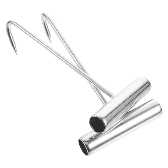 Worgeous bbq hooks Meat Hook Iron Silver for Beef T shaped 2pcs 7.07x3.93x0.86in