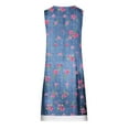 thumbnail image 4 of Mefallenssiah Mode Femmes Casual Sexy Col Rond Imprimé Floral Fausse Robe Sans Manches en Deux Pièces, 4 of 4