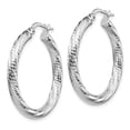 thumbnail image 2 of 10K White Gold Earring Hoop Women'S Diamond-Cut 28.4 mm 26.74, 2 of 3
