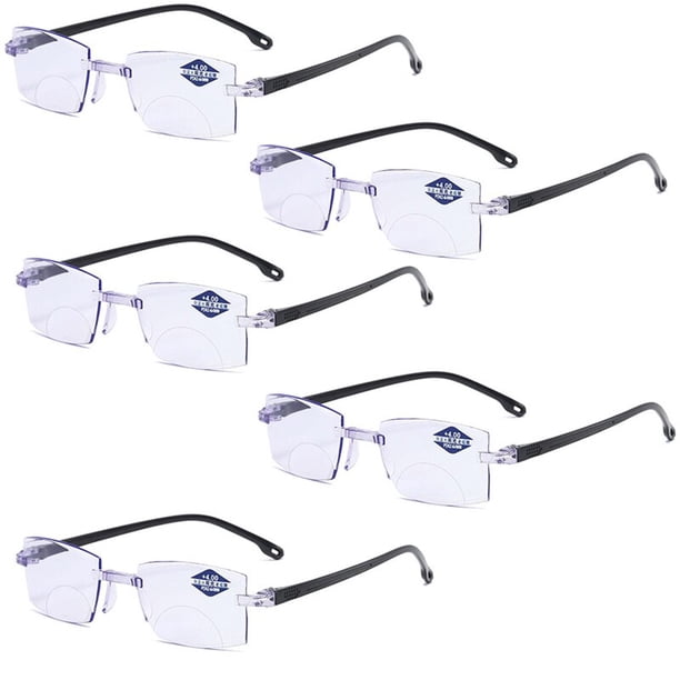 Gafas de lectura progresivas bifocales de corte de diamante para hombres, gafas multifocales de bloqueo de luz azul, gafas sin montura ultraligeras, nuevas