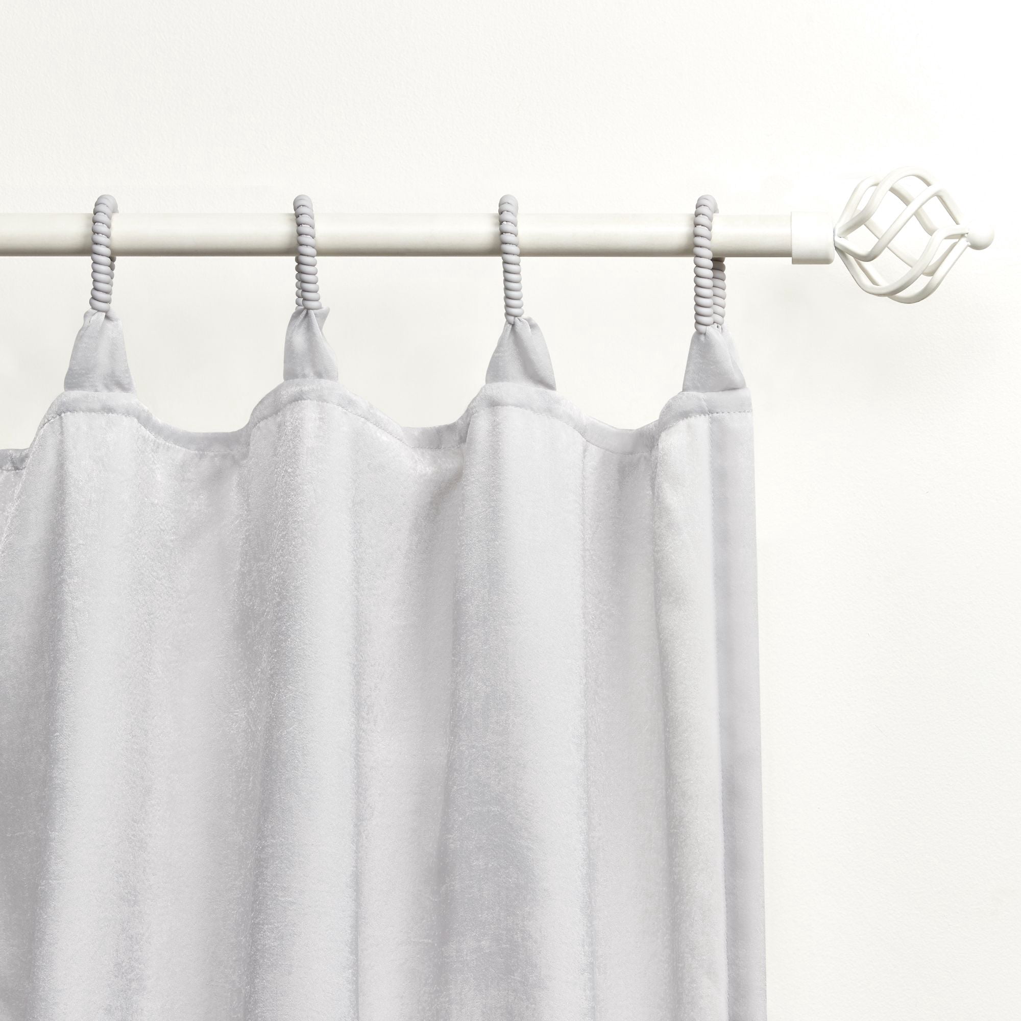 Exclusive Home Bari Light Filtering Spiral Loop Tab Top Curtain Panels, 54"x108", Silver, Set of 2