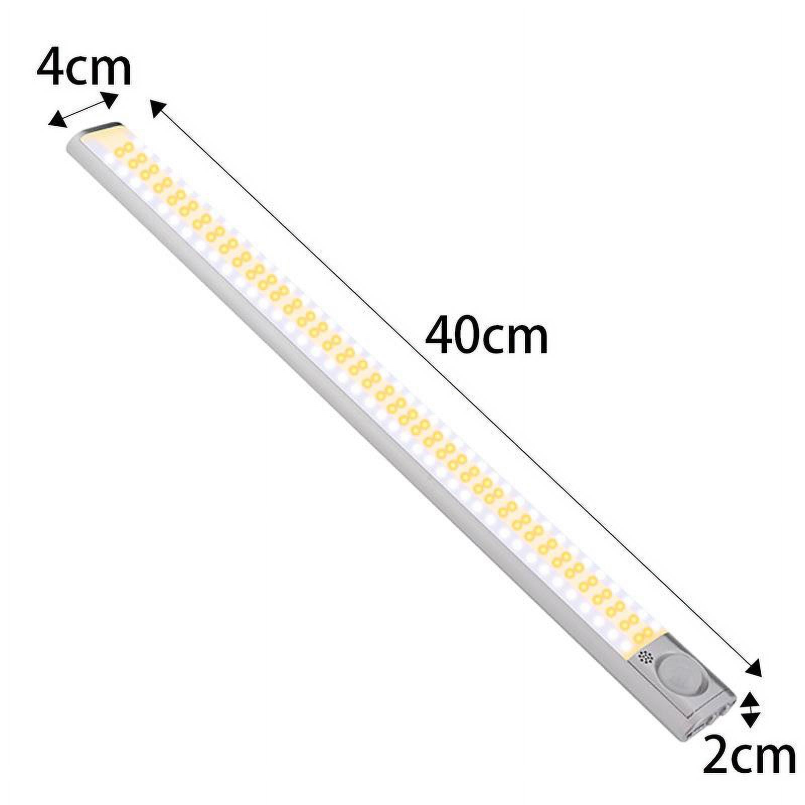 2-Pack LED Closet Lights Motion Sensor Under Cabinet Lights Indoor Wireless Lighting 3600mAh Powered Light Bar Dimmable Rechargeable ( 15inch)