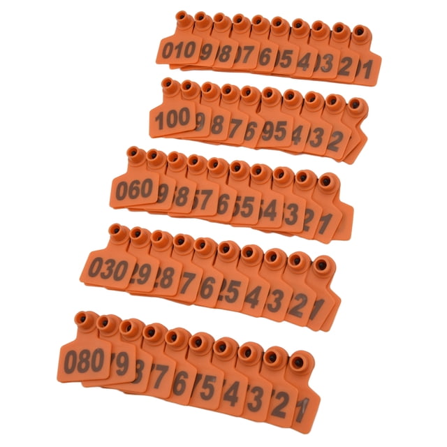 Number Ear Tag, Ear Tag 100Pcs Bright Color TPU For Sheep For Poultry Farms For Farm For Cattle For Pigs Yellow,Green,Orange