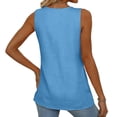 thumbnail image 4 of Qwertyu Tank Tops for Women Summer Babydoll Peplum Tops V Neck Sleeveless Shirts Dressy Casual Blouses Beach Vacation Clothes Blue M, 4 of 5