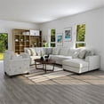 thumbnail image 2 of Furniture of America Kastra Chenille Sectional with Dog Pattern Chair in Ivory, 2 of 6