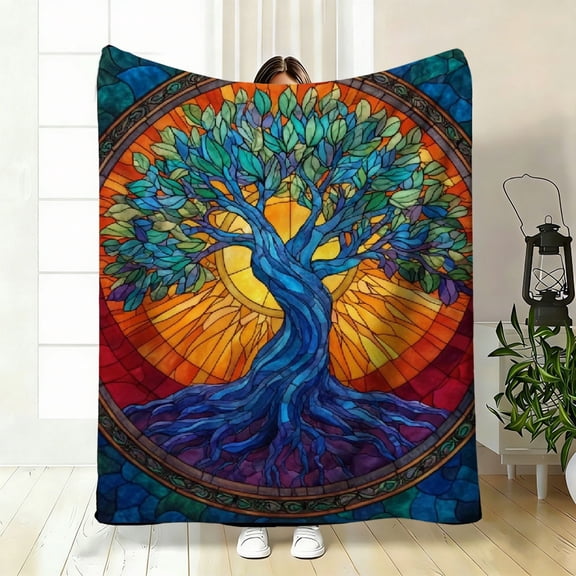 Tree of Life Tapestry Blanket, Soft Fleece Throw for Bed Sofa, Perfect Artistic Home Decor, Great All Season Gift