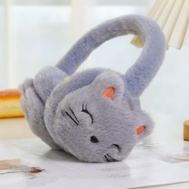 RXIRUCGD Children's Adjustable Plush Earmuffs For Winter Warmth And Foldable Ear Protection( Gray )