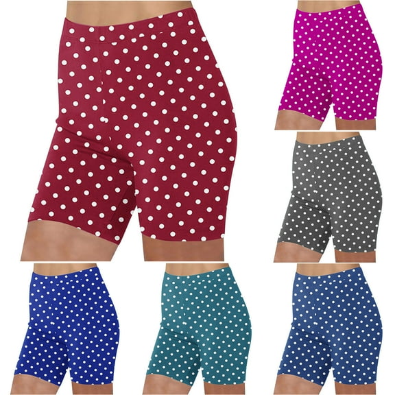 Utoimkio Summer Biker Shorts for Women High Waisted Stretch Workout Shorts for Women Summer Striped Print Yoga Running Athletic Shorts