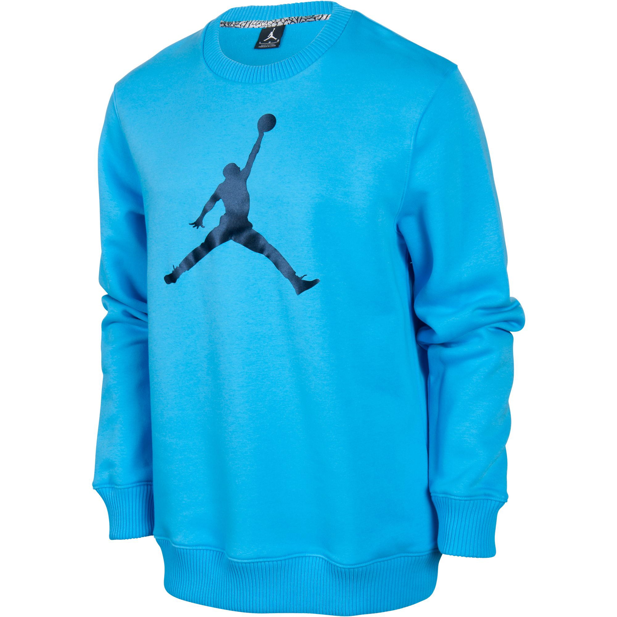 Jordan Jumpman Crewneck Men's Fleece T-Shirt Sky Blue-Black 574146-412 ...