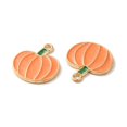 thumbnail image 2 of Light golden Plated Alloy Enamel Pendants Cadmium Free & Nickel Free & Lead Free Pumpkin Charm Orange 20x18.5x2mm Hole: 1.8mm, 2 of 2