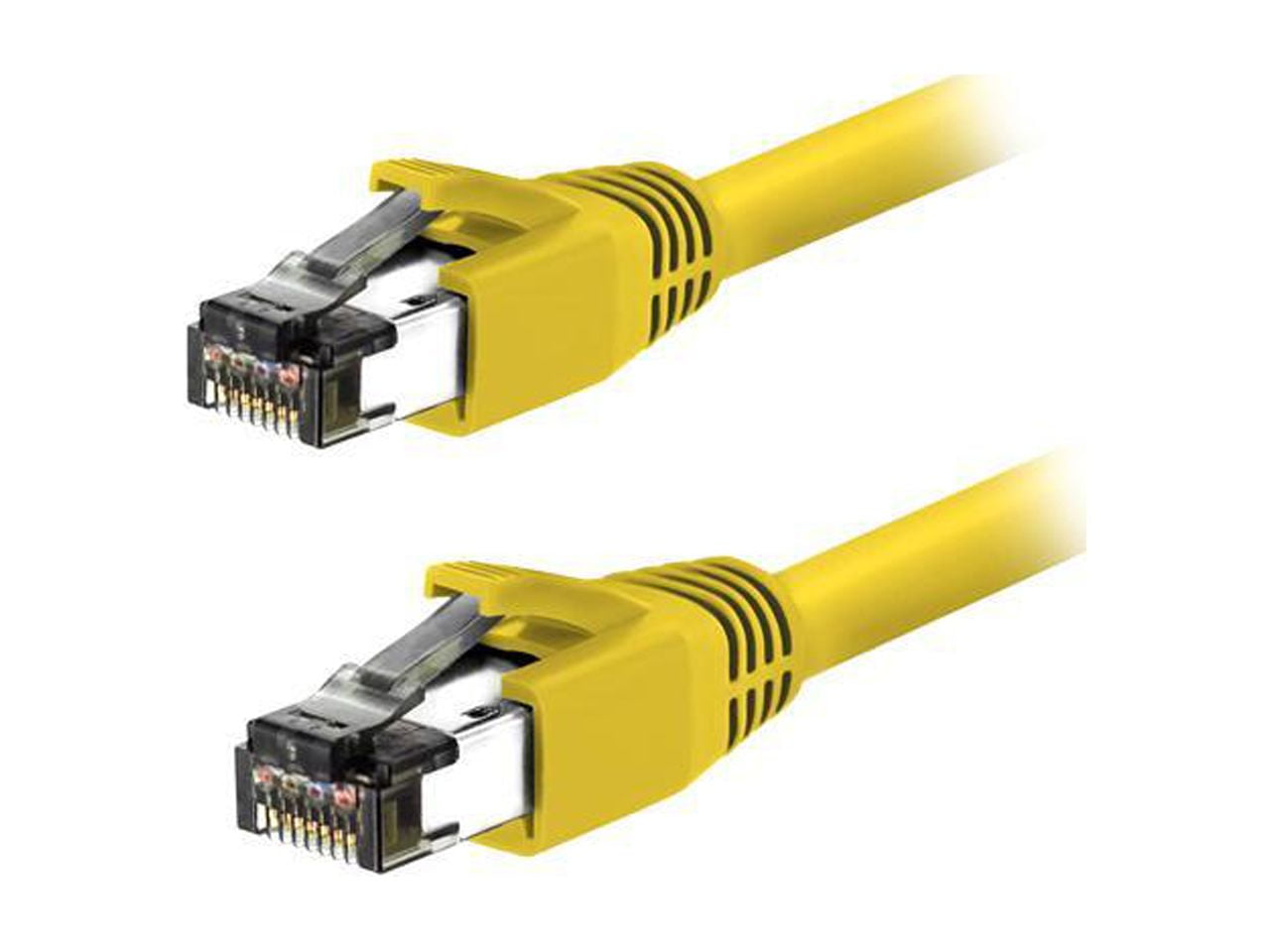 Nippon Labs Cat8 RJ45 1FT Ethernet Patch Internet Network LAN Cable, Indoor/Outdoor, 24AWG, Shielded Latest 40Gbps 2000Mhz, Weatherproof S/FTP for Router, PS4, PS5, Xbox, PoE, Switch, Modem (Yellow)