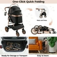 thumbnail image 4 of TLGREEN 4-Wheel Stable Pet Stroller for Medium Dogs/ Cats - 3-in-1 Convertible Design with Removable Carrier & One-Click Folding Mechanism (Black), 4 of 10