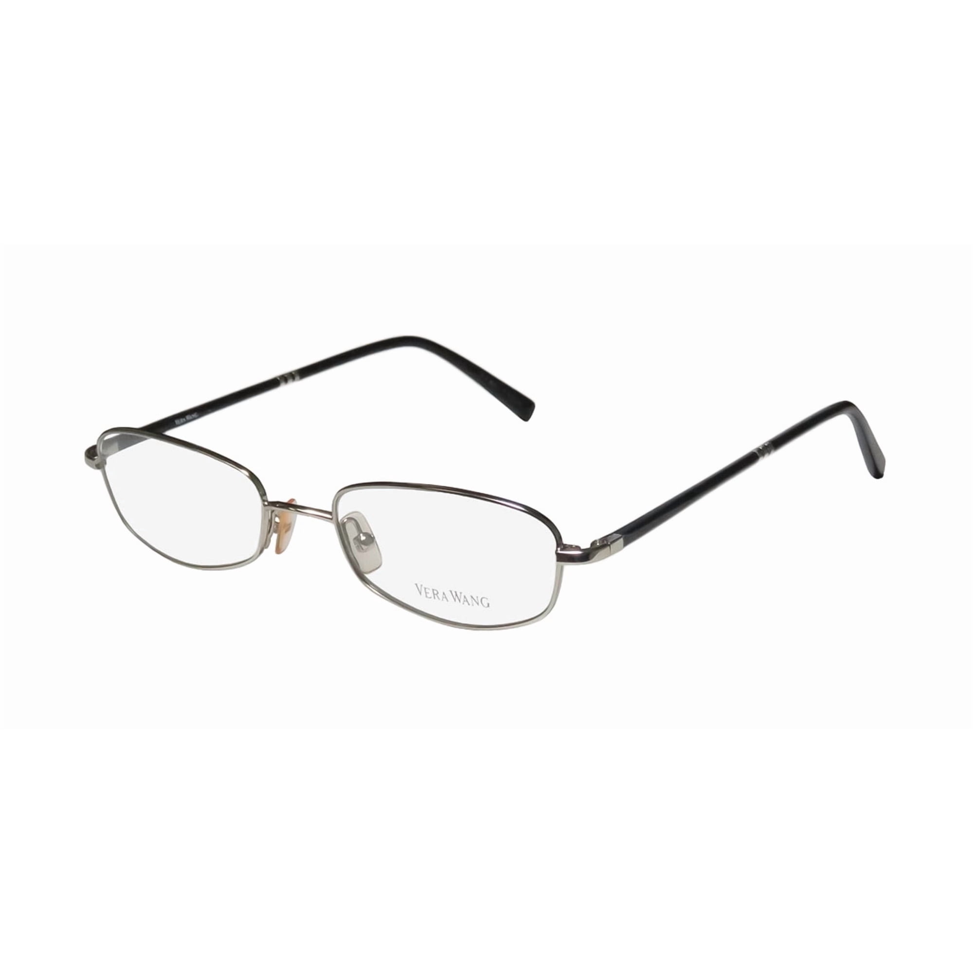 NEW VERA WANG V108 WOMENS/LADIES DESIGNER FULL-RIM CHROME / BLACK PRESTIGIOUS DESIGNER OPTICAL FRAME DEMO LENSES 48-18-130 EYEGLASSES/GLASSES