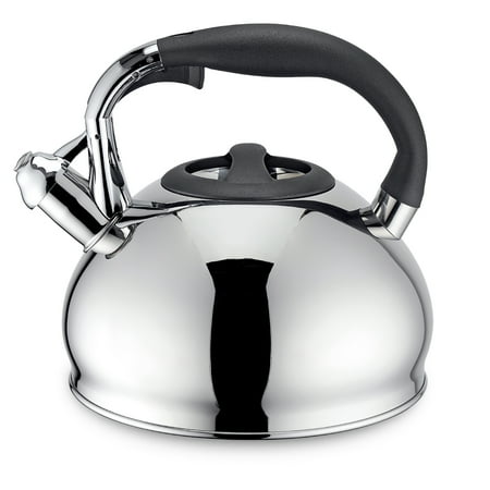 

Easyworkz Whistling Stovetop Tea Kettle Food-Grade Stainless Steel Hot Water Tea Pot 2.65 Quart Mirror Finish
