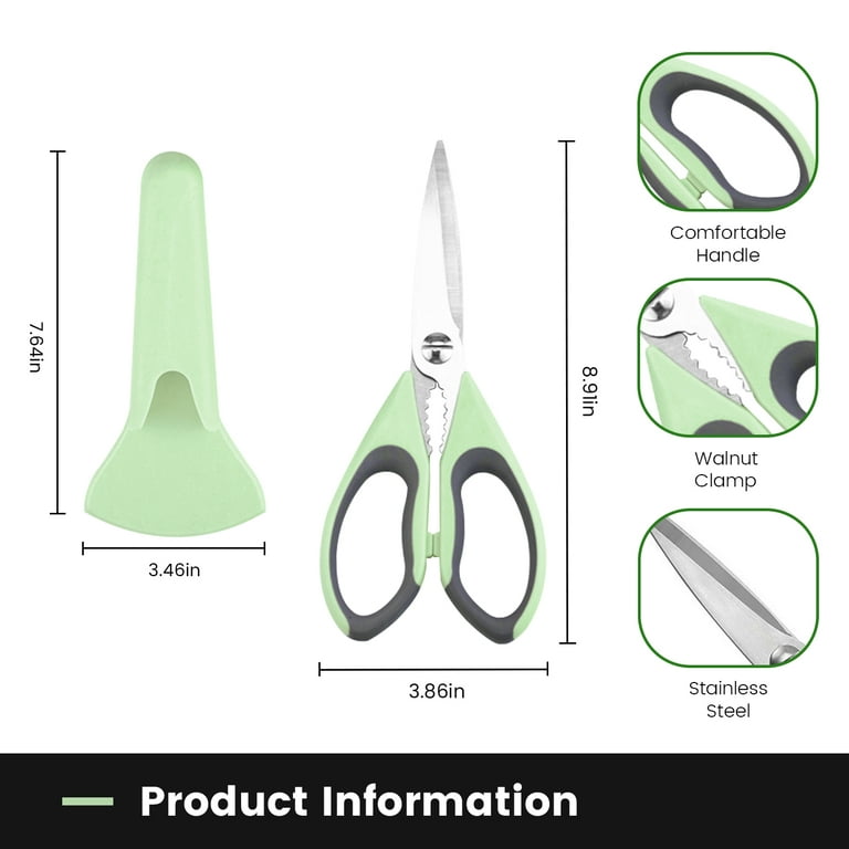 Ultra Sharp Kitchen Scissors with Magnetic Holder, Heavy Duty Kitchen Shears  Meat Scissors, Multifunctional Stainless Steel Cooking Poultry Scissors for  Household School Picnic 