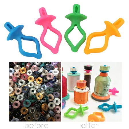

MIARHB 48PC Color Silicone Thread Clips Bobbin Holders Clips Clamps Tool